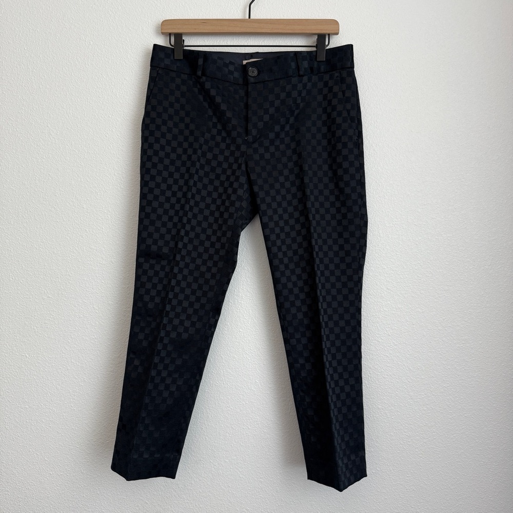 Banana Republic Hampton Pants Navy Checkered Print Size 6P